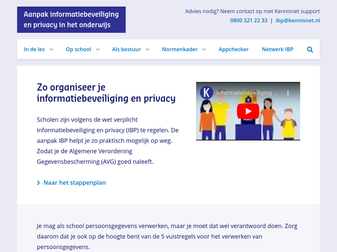 Screenshot van Aanpak IBP Kennisnet