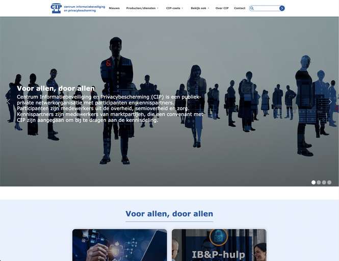 Screenshot van Centrum Informatiebeveiliging en Privacybescherming (CIP)