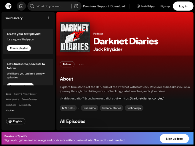 Screenshot van Darknet Diaries