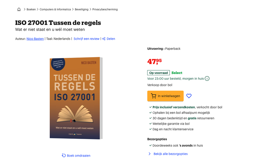 Screenshot van ISO 27001 Tussen de regels