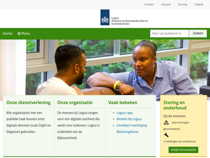 Screenshot van Logius