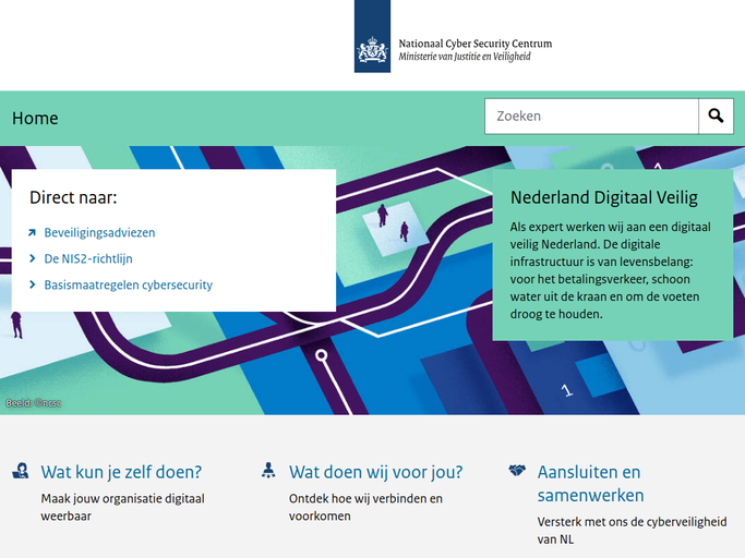 Screenshot van Nationaal Cyber Security Centrum
