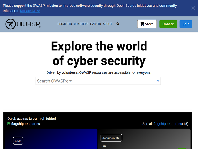 Screenshot van OWASP