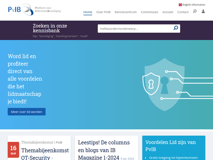 Screenshot van Platform voor Informatiebeveiliging