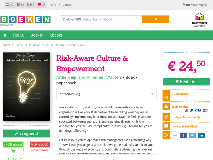 Screenshot van Risk-Aware Culture & Empowerment