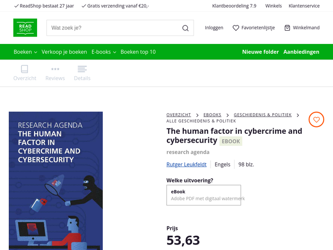 Screenshot van The human factor in cybercrime and cybersecurity